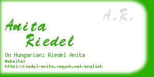 anita riedel business card